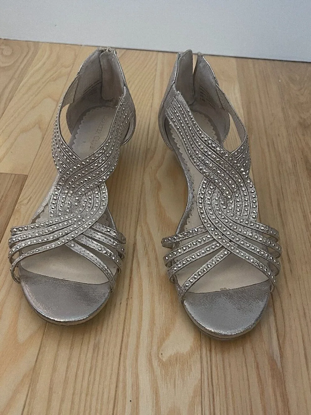 Women's Charter Club Gold/Champagne Wedge Sandals - 7.5